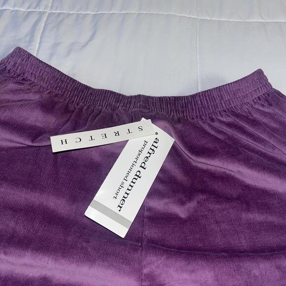 NWT Alfred Dunner $40 Plum Velvet Stretch Lounge Pants Woman's Size 14 New - Picture 8 of 8